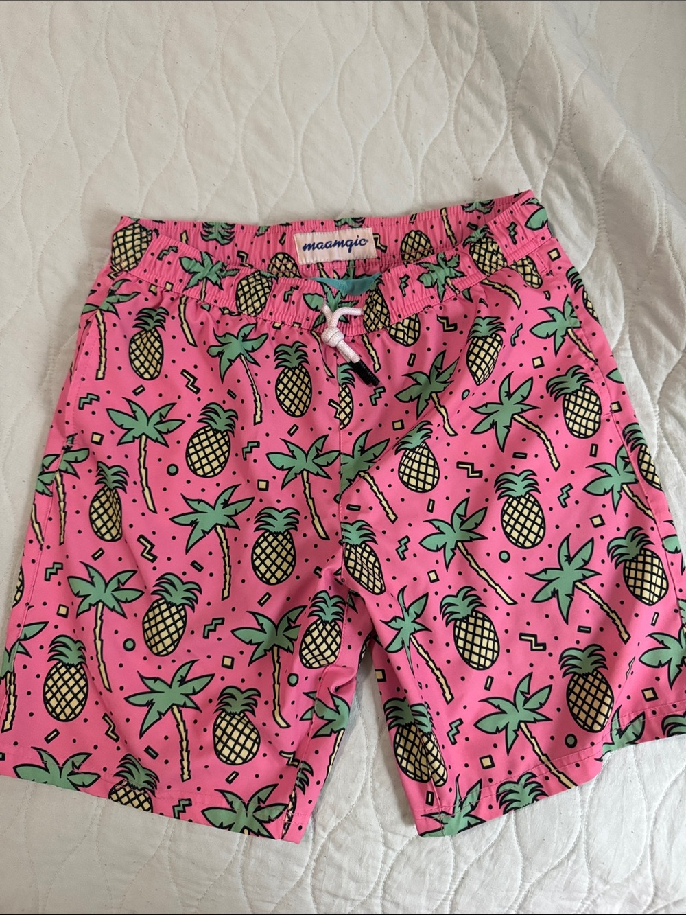 Maamgio Kids Pink Pineapple Swim Shorts 14-16